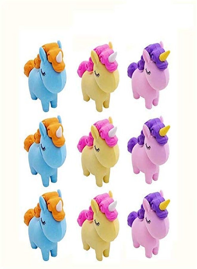 BREEPREE 24 Piece Unicorn Erasers Stationery Birthday Party Return Gifts for Kids Boys and Girls - Image 1